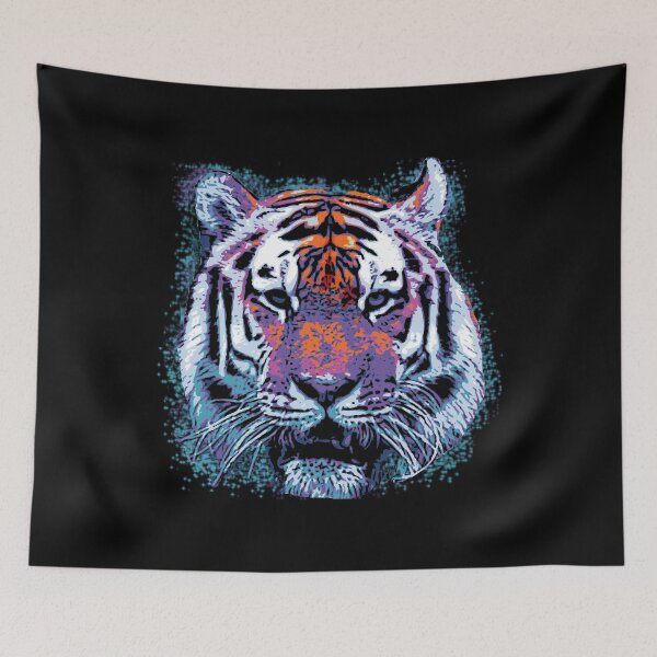 Artikelvorschau, Retro 80's Tiger Face Splatter Paint entworfen und verkauft von flippinsg.