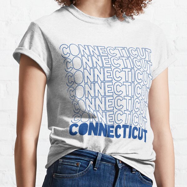 Repeating Connecticut Dark Blue Classic T-Shirt
