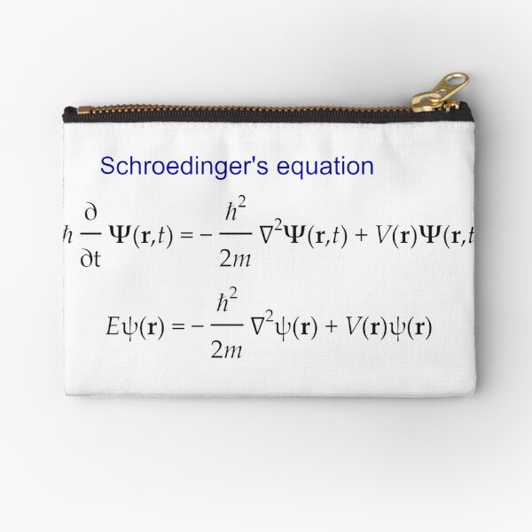 #Schrödinger #Equation,  #Quantum #Physics, Wave Function, Quantum Mechanics  Zipper Pouch
