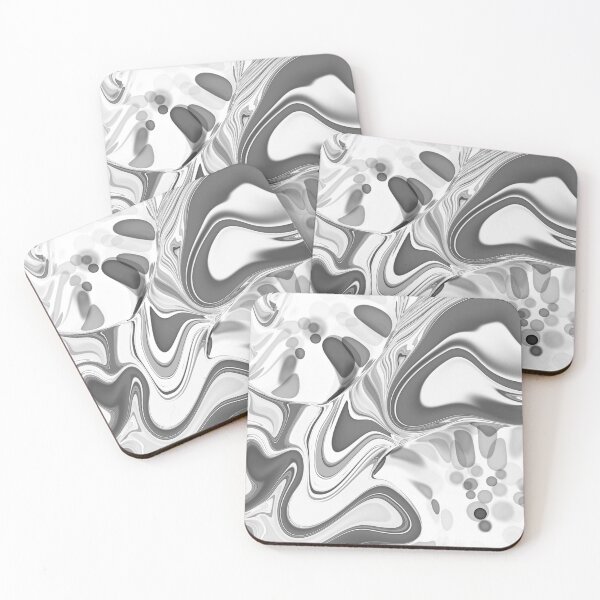 Item preview, Fluid Painting Wave Pattern Black White Gray designed and sold by Patricia Piotrak.