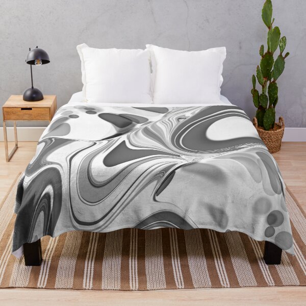 Item preview, Fluid Painting Wave Pattern Black White Gray designed and sold by Patricia Piotrak.