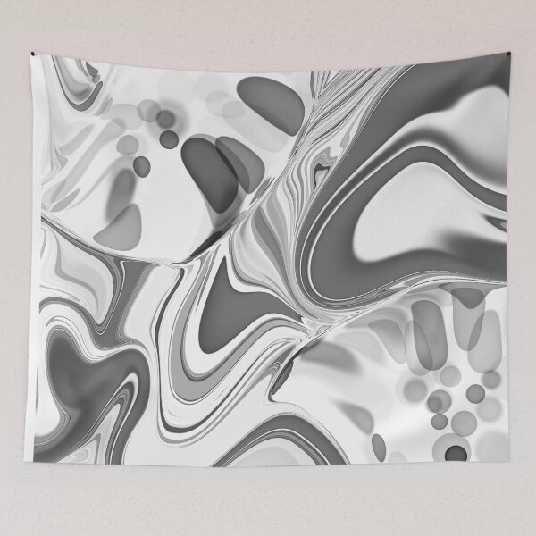 Item preview, Fluid Painting Wave Pattern Black White Gray designed and sold by Patricia Piotrak.
