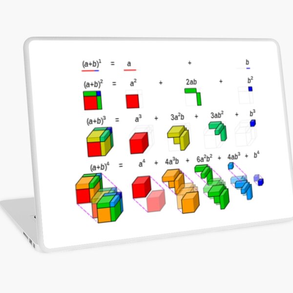 Visualization of binomial expansion up to the 4th power, binomial theorem Laptop Skin