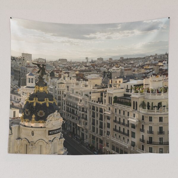 Item preview, Madrid from Above - a Cityscape with Gran Via and the Famous Metropolis Building designed and sold by Georgia Mizuleva.
