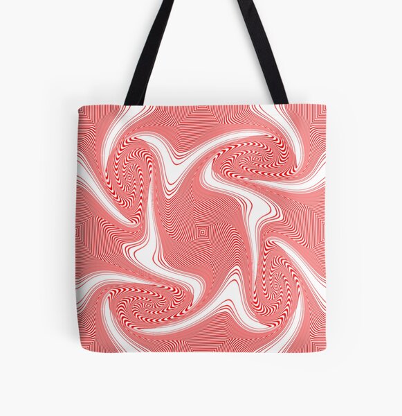 #Psychedelic #Hypnotic #Pattern, Visual #Illusion, Optical Art  All Over Print Tote Bag