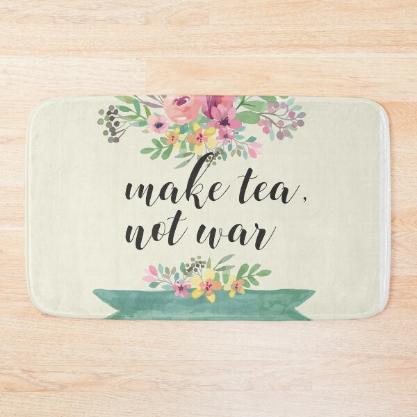 Item preview, Make tea not war Quote Kitchen Art Hand Lettering Calligraphy Pot Design Watercolor designed and sold by tanabe.