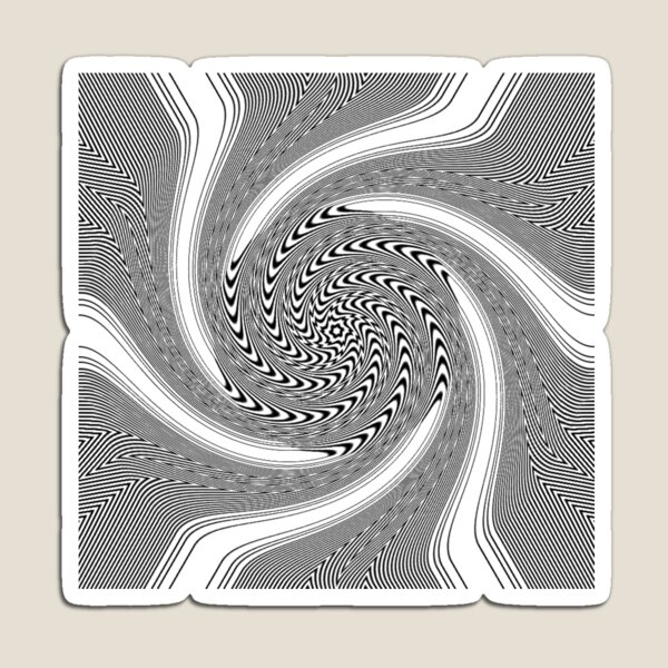 #Psychedelic #Hypnotic #Pattern, Visual #Illusion, Optical Art  Magnet