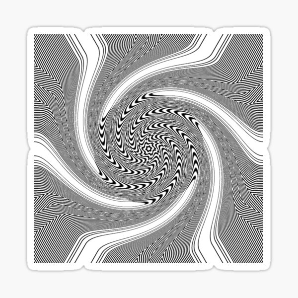 #Psychedelic #Hypnotic #Pattern, Visual #Illusion, Optical Art  Sticker