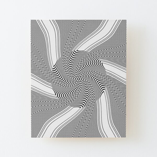 #Psychedelic #Hypnotic #Pattern, Visual #Illusion, Optical Art  Wood Mounted Print