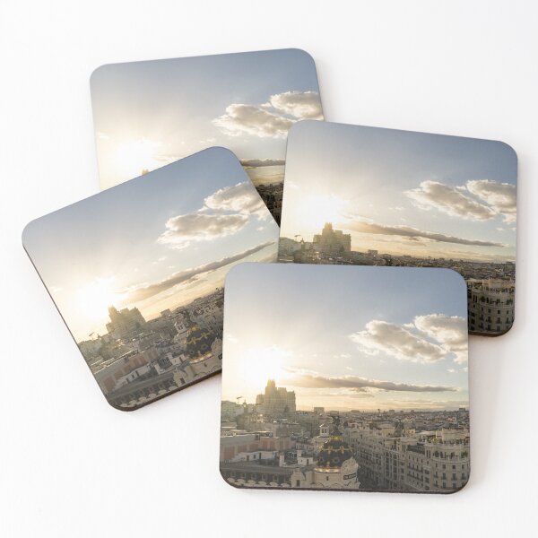 Item preview, Madrid Cityscape from Above - Sundowner Time Over the Rooftops  designed and sold by Georgia Mizuleva.