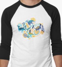 Gouache Parasaurolophuses Baseballshirt mit 3/4-Arm