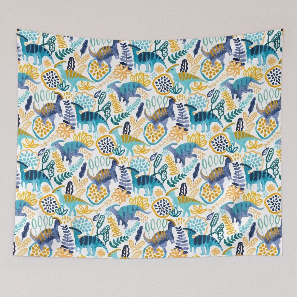 Item preview, Gouache Parasaurolophuses  designed and sold by TigaTiga.