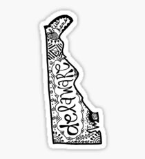 Hipster Delaware State Outline Zentangle Sticker
