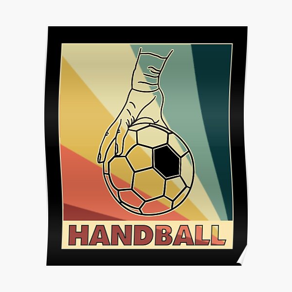 Maillot d'entraînement rétro handballer | Handball Ball Handballer et Handballerin Poster