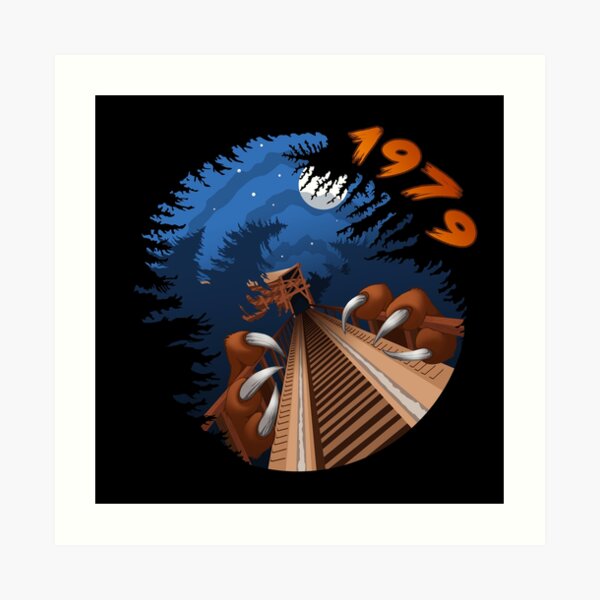 NIGHT RIDES ONLY Beast Wooden Roller Coaster at Kings Island Theme Park Art Print