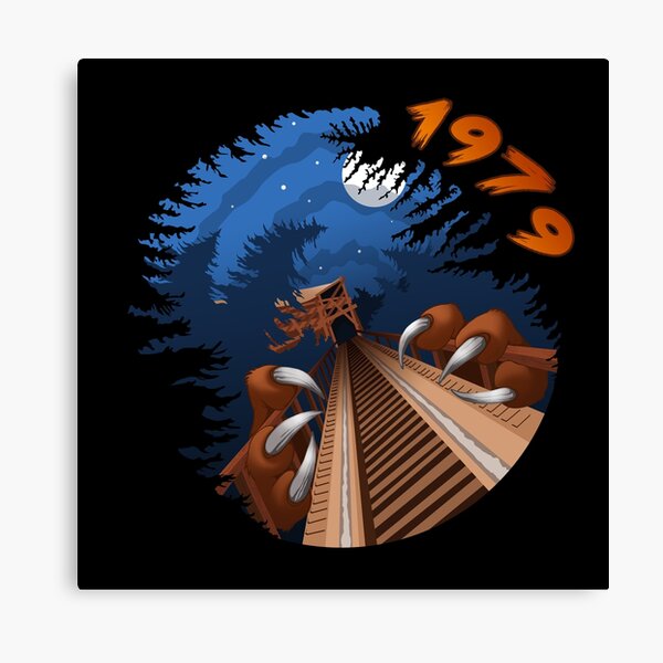 NIGHT RIDES ONLY Beast Wooden Roller Coaster at Kings Island Theme Park Canvas Print