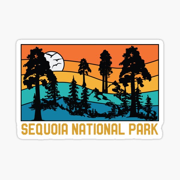 Vintage Sequoia National Park Souvenir Retro Sequoia Tree Sticker