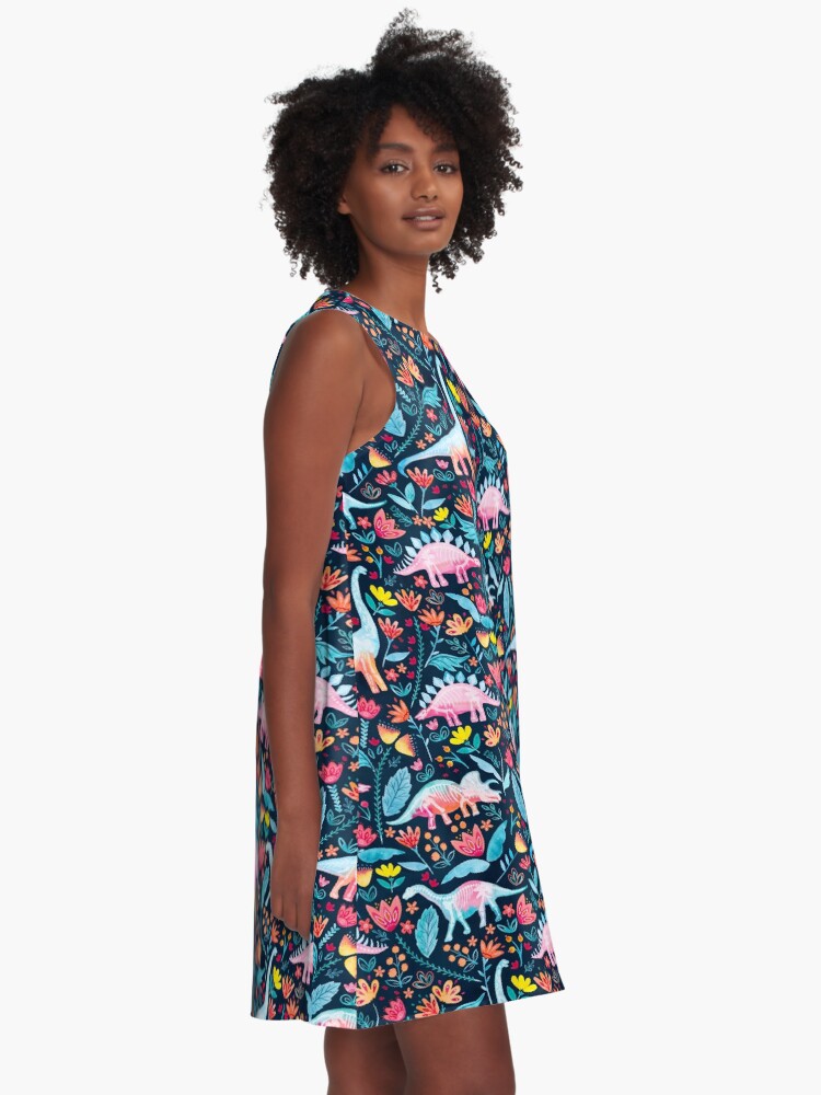 Alternate view of Dinosaur Delight A-Line Dress