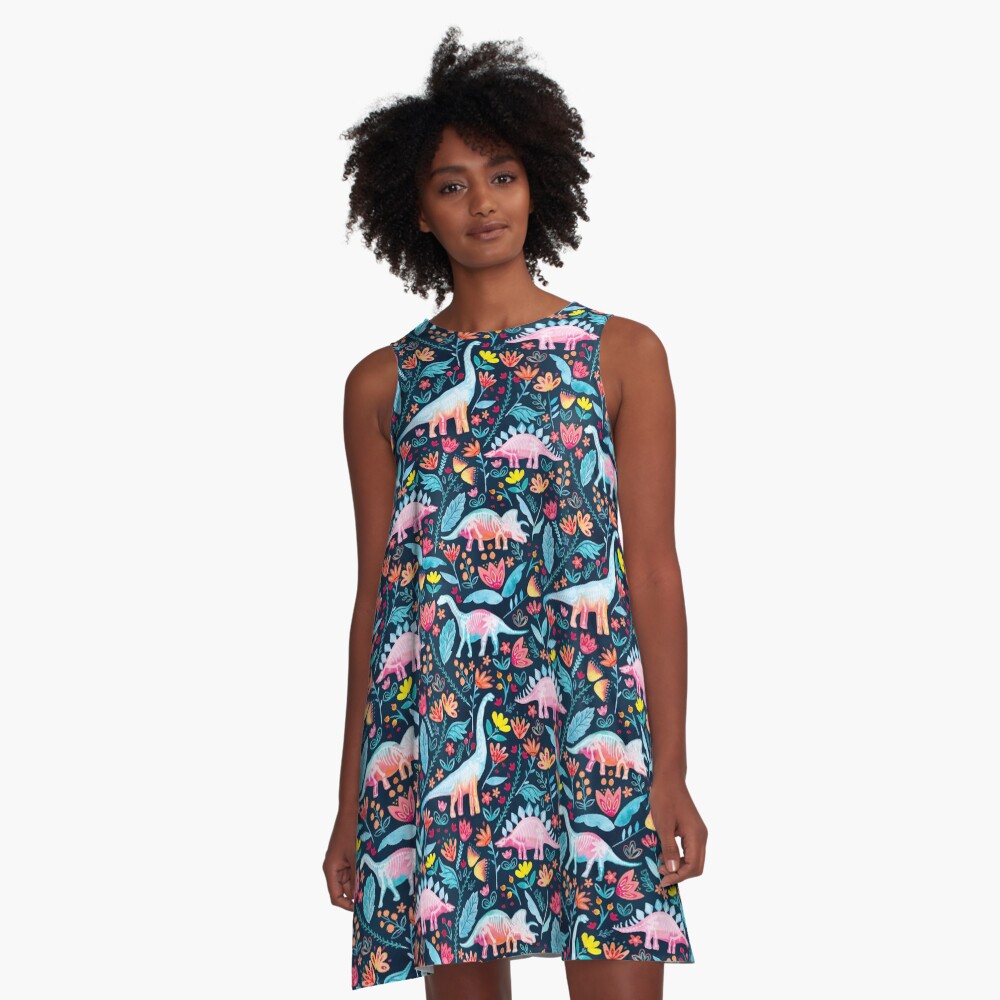 Dinosaur Delight A-Line Dress