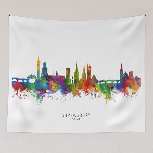Item preview, Shrewsbury England Skyline designed and sold by ArtPrints.