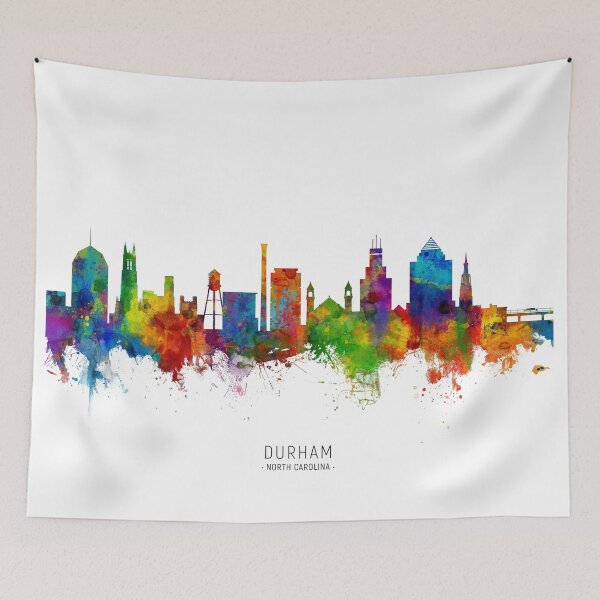Aperçu de l'œuvre Durham North Carolina Skyline créée et vendue par ArtPrints.