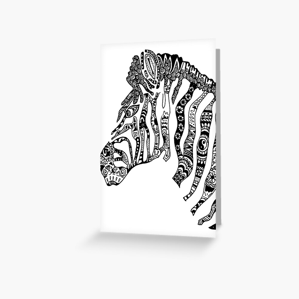 zentangle zebra head greeting card by alexavec  redbubble zentangle zebra head greeting card by alexavec  redbubble