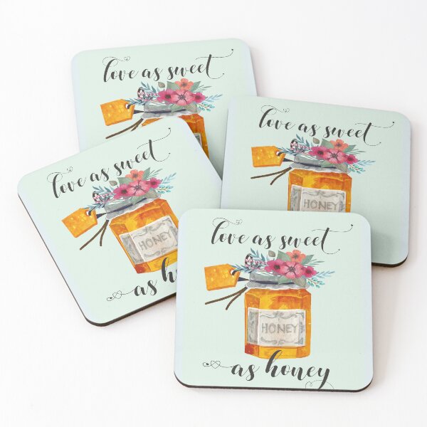 Item preview, Love as sweet as honey Quote Kitchen Art Watercolor designed and sold by tanabe.