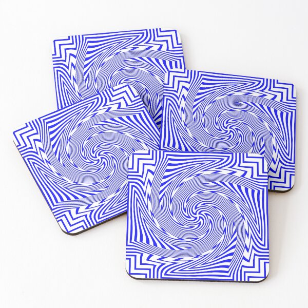 #Psychedelic #Hypnotic #Pattern, Visual #Illusion, Optical Art  Coasters (Set of 4)