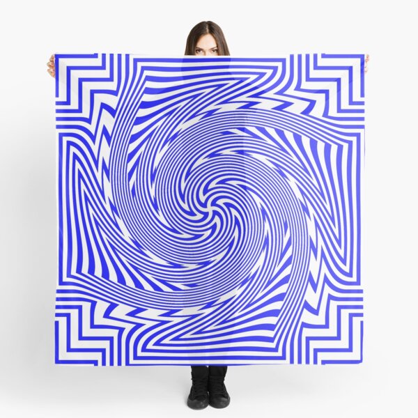 #Psychedelic #Hypnotic #Pattern, Visual #Illusion, Optical Art  Scarf