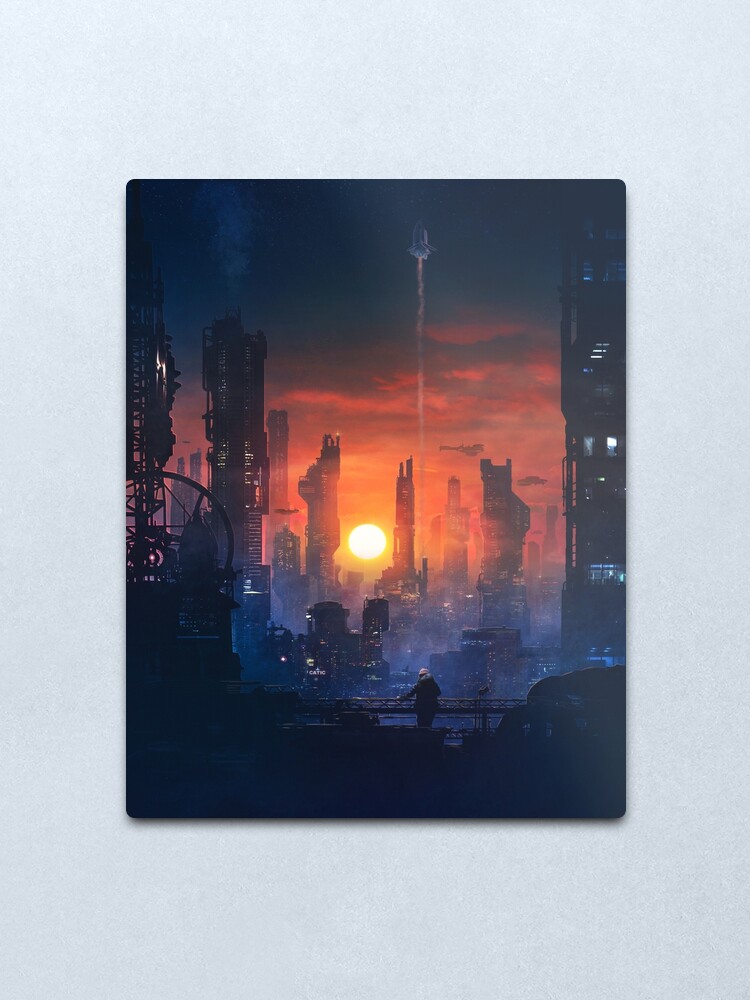 Alternate view of Barcelona Smoke & Neons: The End Metal Print