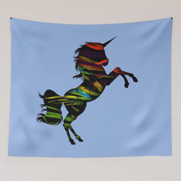 Item preview, Dreaming  of unicorns in the rainbow sky-digital art designed and sold by Ithildiel.
