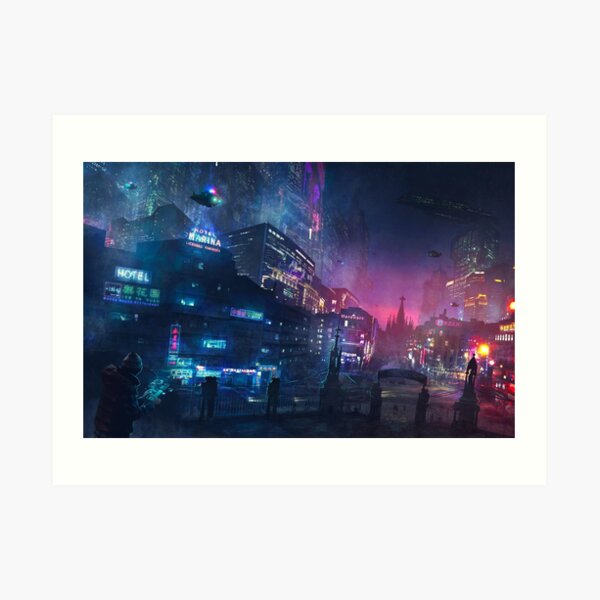 Barcelona Smoke & Neons: Sant Pau i La Sagrada Familia Art Print
