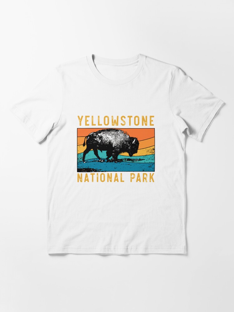 "Vintage Yellowstone National Park Gifts Usa Bison Buffalo" Tshirt for