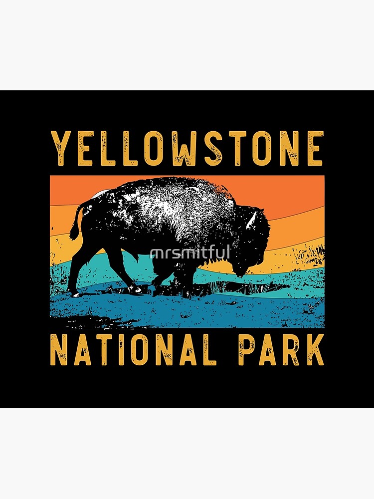 Discover Vintage YStone National Park Gifts Usa Bison Buffalo Tapestry