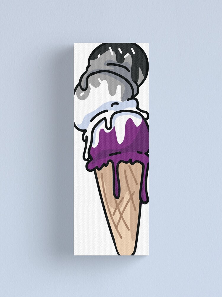 Cute Asexual Ice Cream Cone Cartoon Vector Illustration Motif Set Canvas Print By Limolida