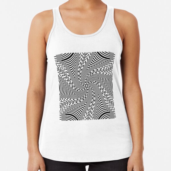 #Psychedelic #Hypnotic #Pattern, Visual #Illusion, Optical Art  Racerback Tank Top