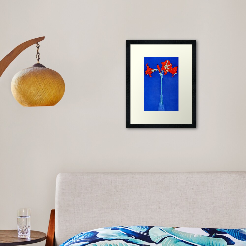 MONDRIAN. Amaryllis, Lilly, Piet Mondrian. Framed Art Print