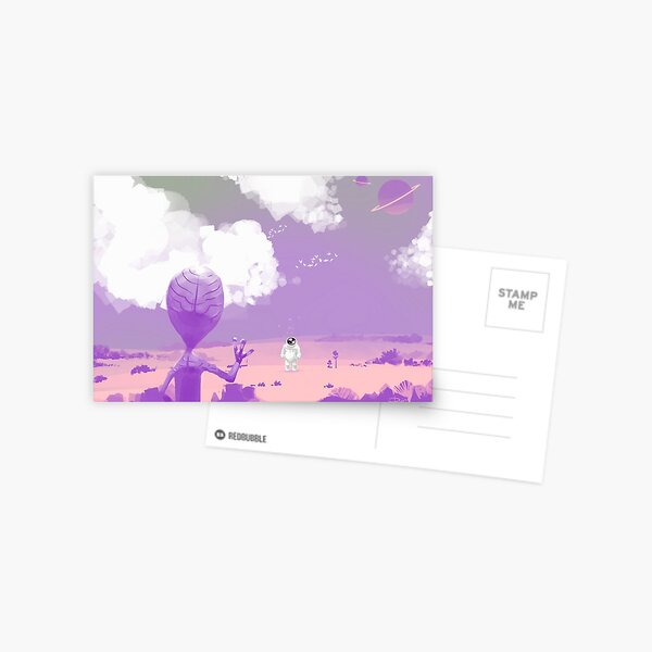 Ufo and astronaut Postcard