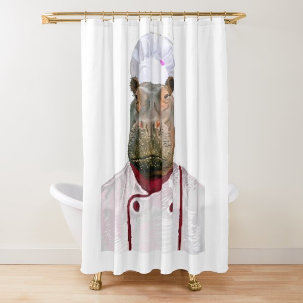 Madame Hippo the Chef Shower Curtain