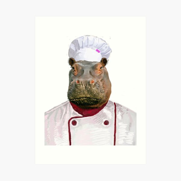 Madame Hippo the Chef Art Print