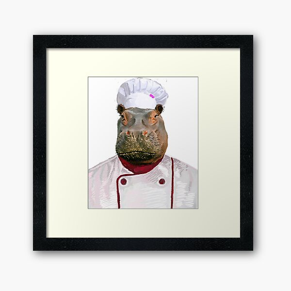 Madame Hippo the Chef Framed Art Print
