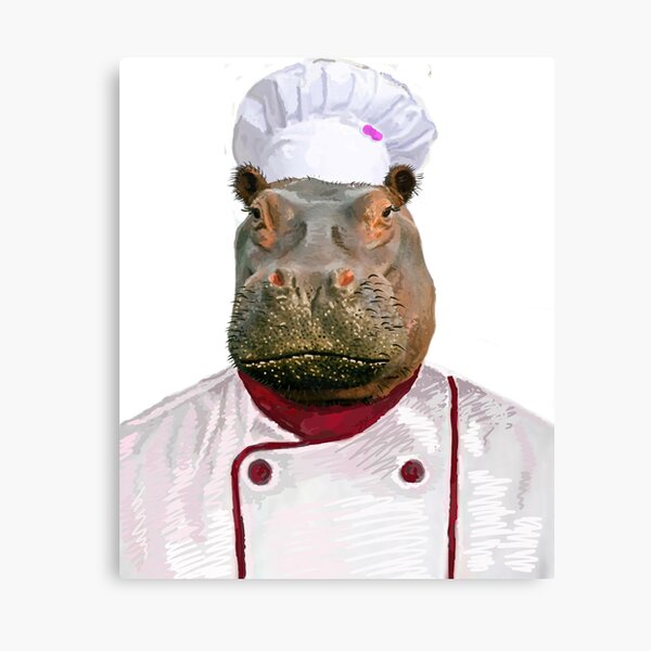 Madame Hippo the Chef Canvas Print