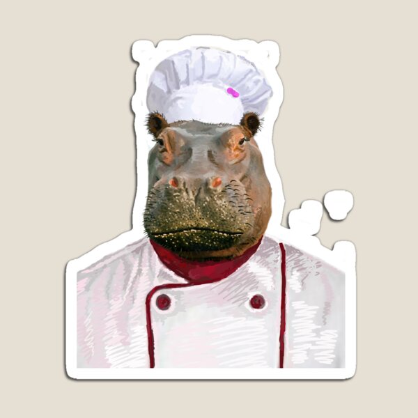 Madame Hippo the Chef Magnet