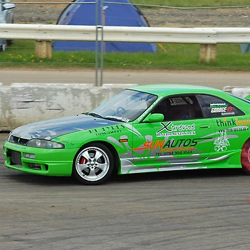 Artwork thumbnail, Red Smoke Rising (Skyline R33 Drift Car) by Rees Adams