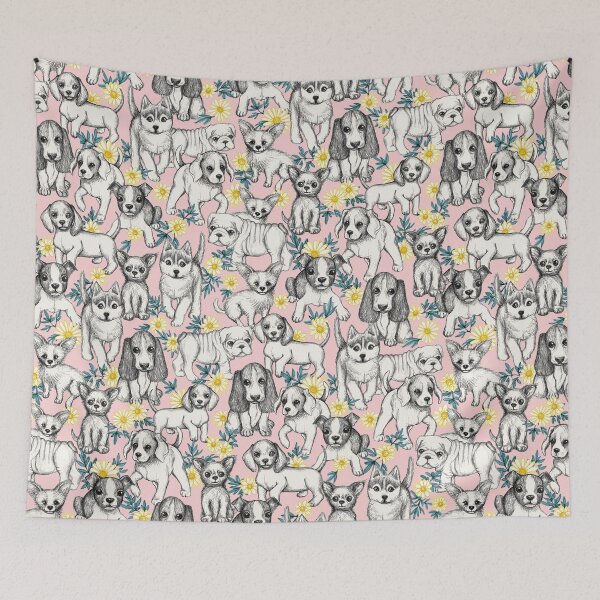 Item preview, Dogs and Daisies on Pink designed and sold by micklyn.