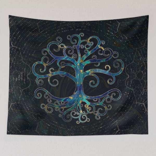 Item preview, Tree of life Marble and Gold designed and sold by k9printart.