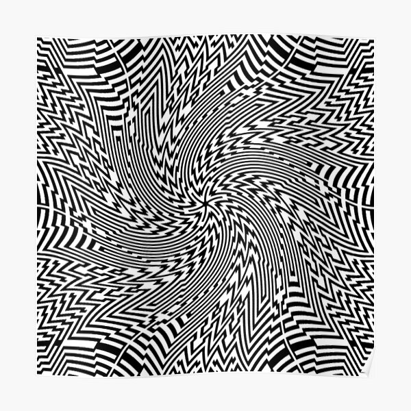 #Psychedelic #Hypnotic #Pattern, Visual #Illusion, Optical Art  Poster