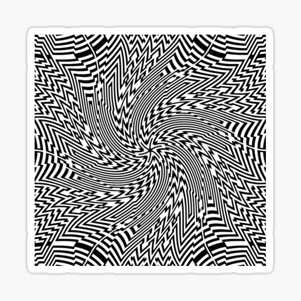 #Psychedelic #Hypnotic #Pattern, Visual #Illusion, Optical Art  Sticker