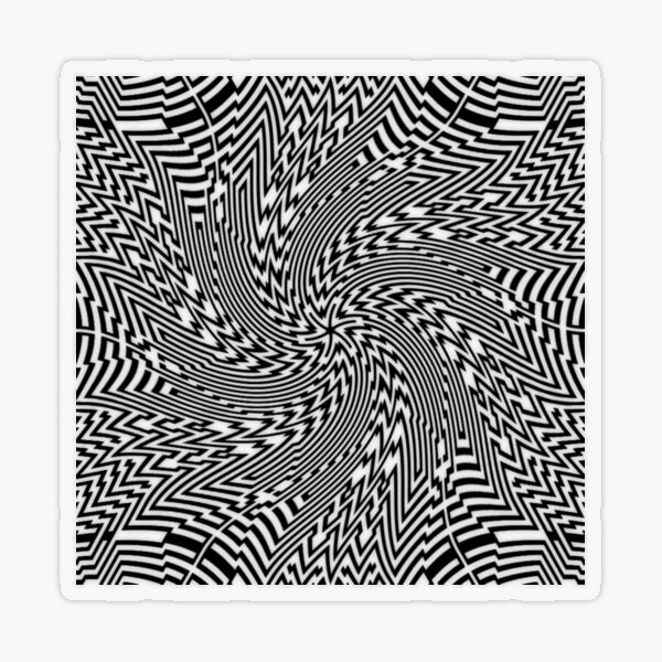 #Psychedelic #Hypnotic #Pattern, Visual #Illusion, Optical Art  Transparent Sticker