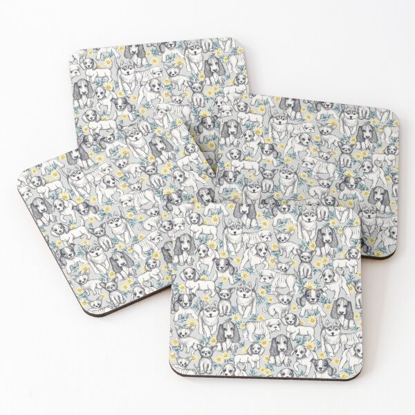 Item preview, Dogs and Daisies on Grey designed and sold by micklyn.